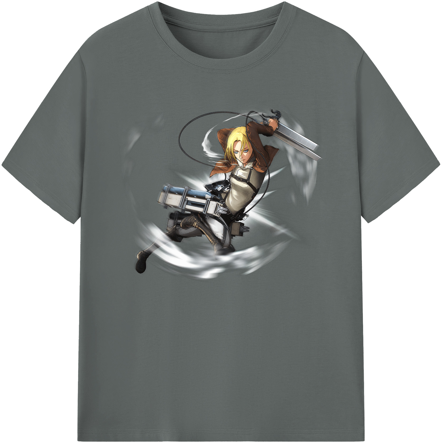 （画像用） 進撃の巨人 アニ・レオンハート Attack on Titan Annie Leonhart 綿100％ メンズ半袖Tシャツ｜肌触りやわらか＆通気性